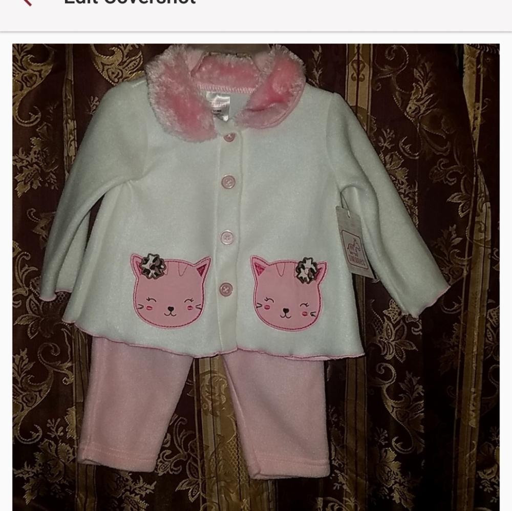 NWT"Swiggles"pink/white2pc matching  fleece outfit